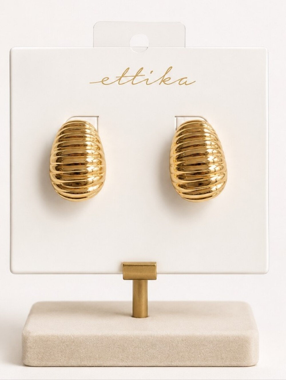 Ettika Gold Textured Stud Earrings